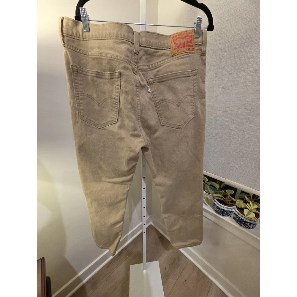 Levi's 541 Men's Jeans 36/30 Camel Brown 5 Pocket Zipper Fly